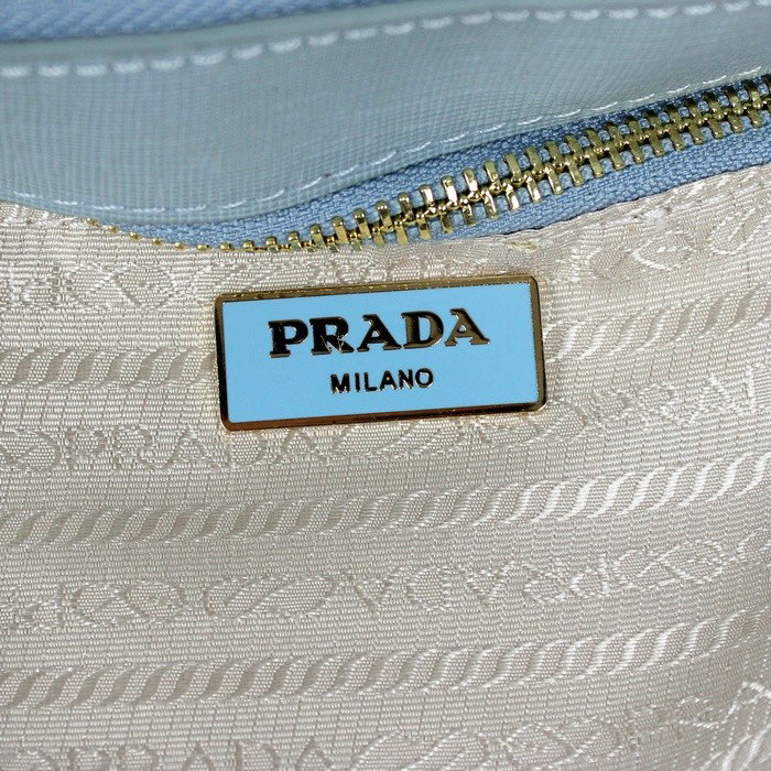 2014 Prada saffiano calfskin 33cm tote BN2274 lake blue